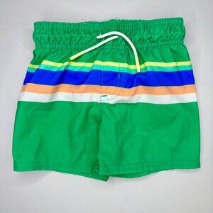 Cat & Jack Green Striped Swim Trunk Shorts